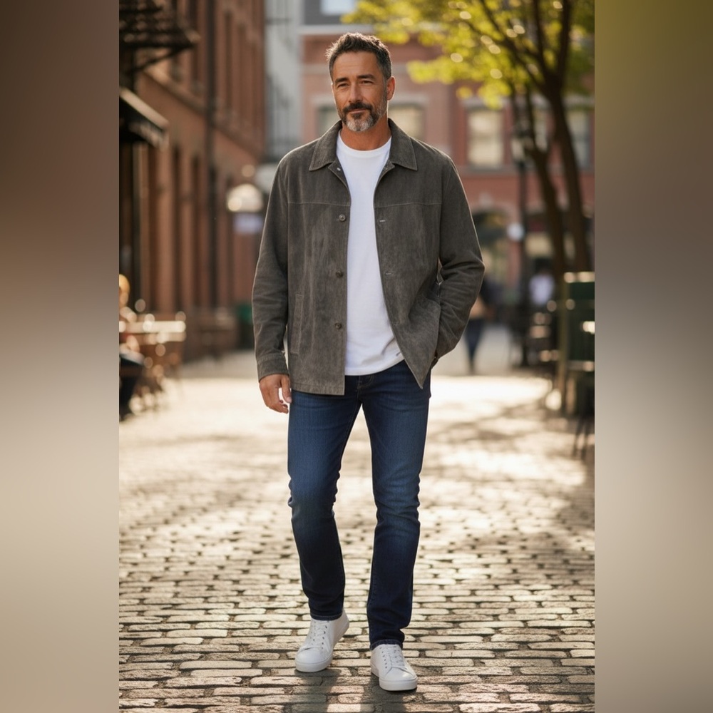 Men's Brown Suede LeatherJacket